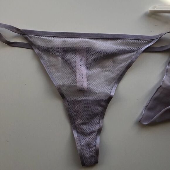 Auden Light purple Lingerie Babydoll Chemise Mesh and lace and panty set Large. - Picture 6 of 10